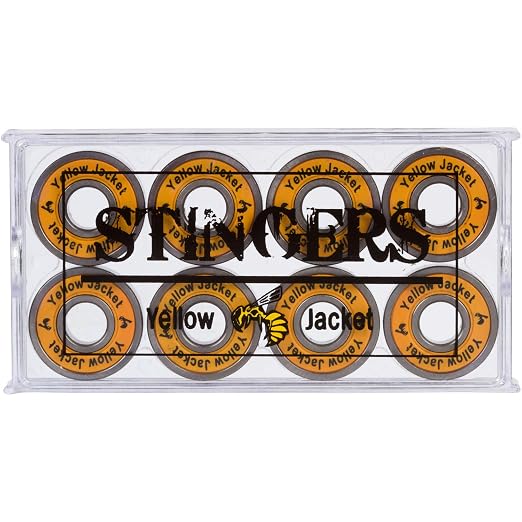 Yellow Jacket Premium Skateboard Bearings, Pro Longboard Bearings, 608, ABEC 11, Tropical Orange (Pack of 8)