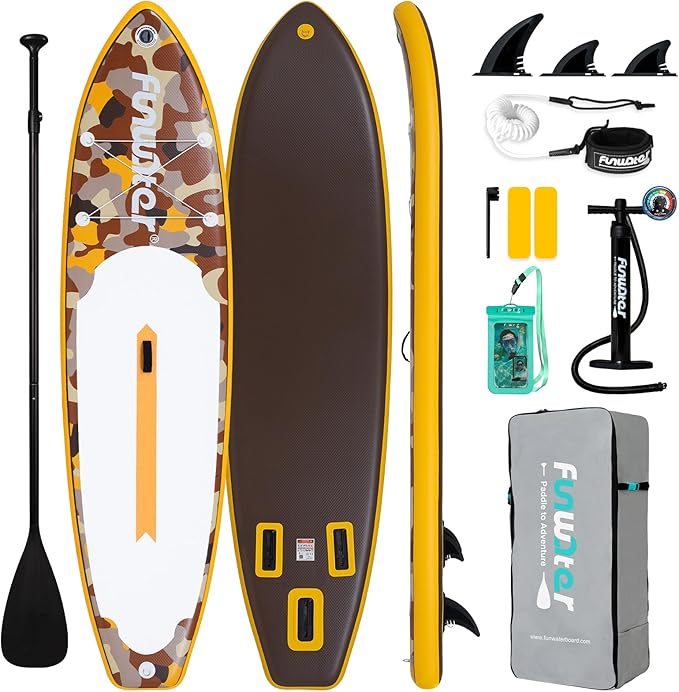 FunWater Inflatable Stand Up Paddle Board with Premium SUP Paddleboard Accessories, Anti-Slip EVA Deck, 11'6''/11'/10'6'' Paddle Boards for Adults & Youth of All Skill Levels