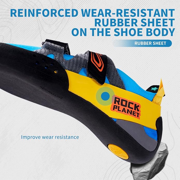 Climbing Shoes Men Lightweight Strong Anti-Slip Indoor Outdoor Rock Climbing Gym Training Beginner to Pro Performance