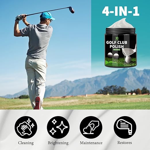 XQ XIAO QIAO Golf Club Polish and Golf Club Cleaner Kit, 300ml 3-in-1 Rust, Scuff & Stain Remover and Rust Remover for Aluminum, Metal, Zinc and Steel