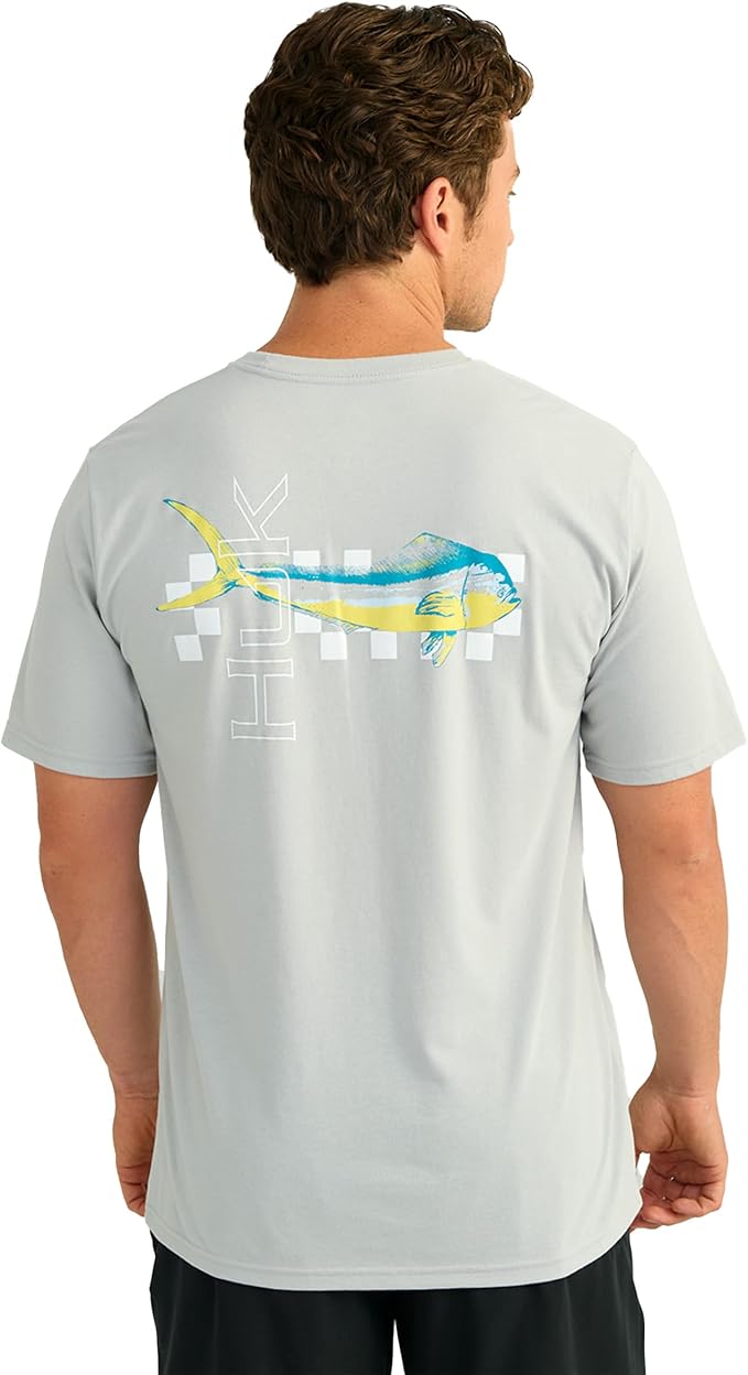 HUK Mens Performance Fishing Logo Tee, Short Sleeve T-Shirt for Men