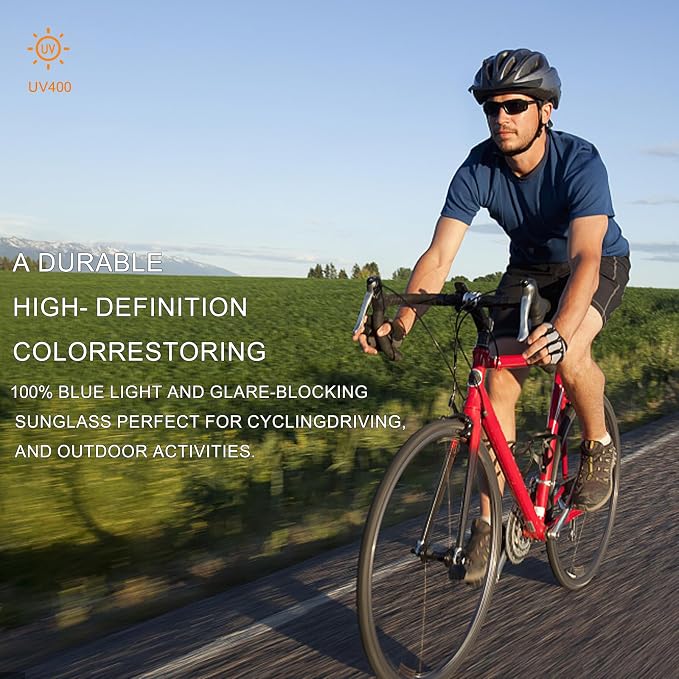 Polarized Photochromic Sunglasses for Men - UV Protection and Lightweight Sun Glasses for Driving Fishing