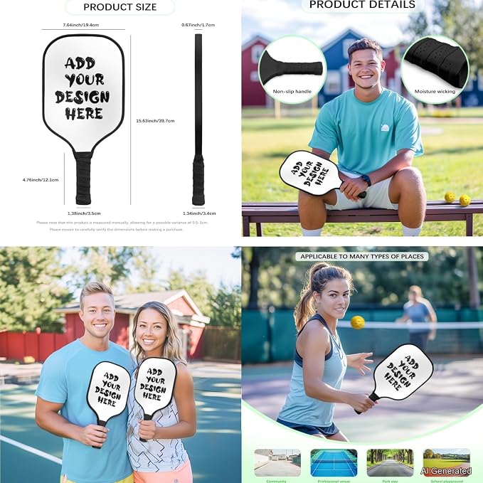 Pickleball Paddles Set 3PCS Pickleball Paddle Case Pickleball Racket Pickleball Bag Ideal for Beginners Gifts