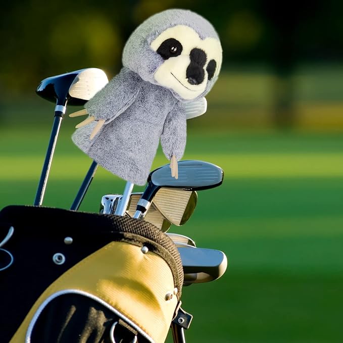 Cozion Golf Club Covers, Gopher/Sloth Golf Club Head Covers for Clubs, Novelty Realistic Headcover Animal Plush Golf Club Protector Gifts for Men/Women