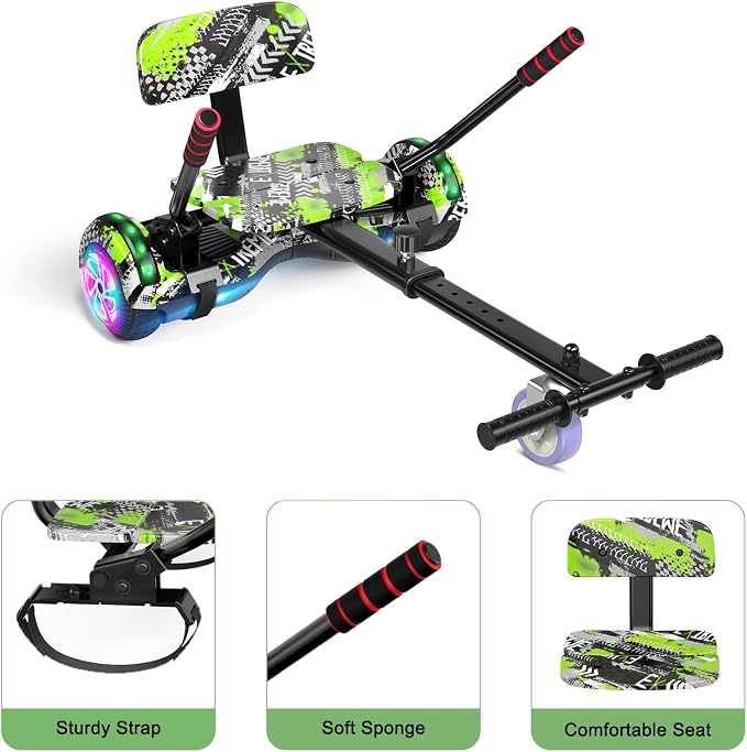 CBD Scooter with Corlorful LED Lights,6.5" Wheels, Dual 300W Motor Scooter for Kids Girls Boys Adults, All Ages