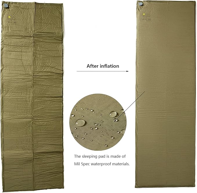 Akmax.cn MT Military Army Alice Embedded Air Self-Inflating Camp Mat Olive Drab