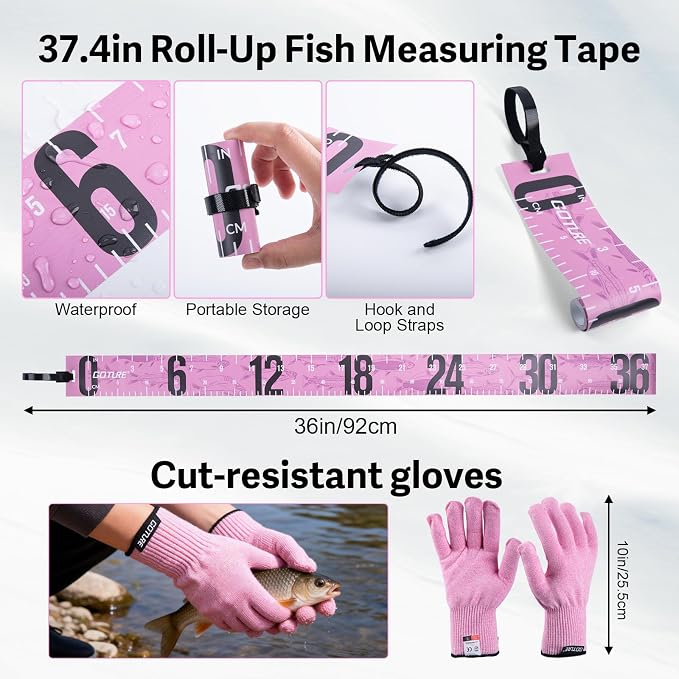 Goture Pink Fishing Rod and Reel Combos with Cooler Tackle Bag, 6FT-9FT Telescopic Fishing Pole with Spinning Reel,4 3600 Trays,Lures,Pliers,Travel Full Kit for Freshwater Saltwater, Women/Beginners