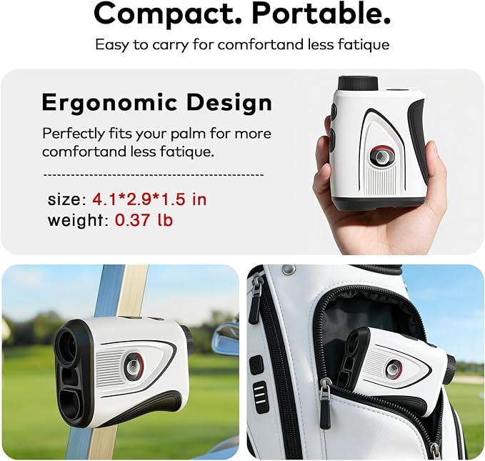 Golf Rangefinder with Slope and Magnetic, 1200/1500 Yards Range Finder Golf, 7X Magnification Flag Lock Vibration, Rechargeable Distance Measurement Device for Golfing Accessories
