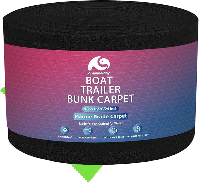 Boat Trailer Bunk Carpet,Marine Carpet Boat Bunk Boards Carpet Replacement, 9/12/16/20/24 inch Trailer Bunker Carpet for Covering Boat Lift Bunks or Runners