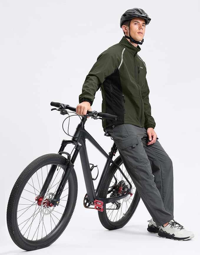 Bikewa Men's Winter Cycling Jackets Thermal Warm Water Resistant Bike Running Windproof Jacket