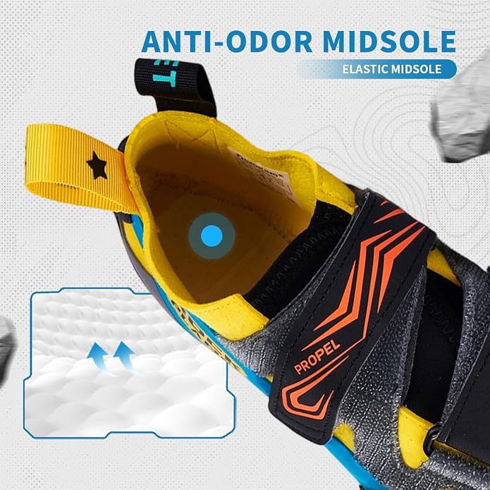 Climbing Shoes Men Lightweight Strong Anti-Slip Indoor Outdoor Rock Climbing Gym Training Beginner to Pro Performance