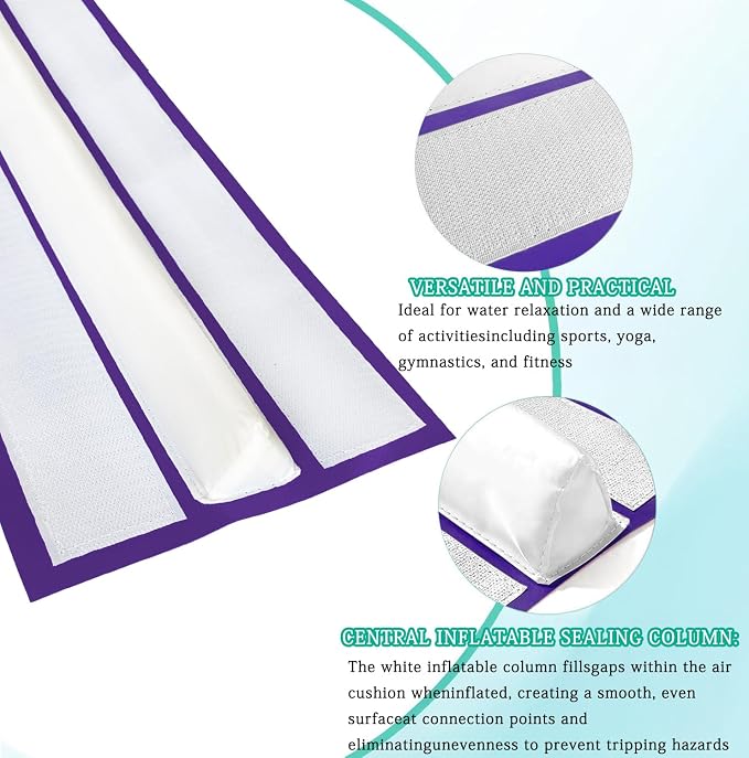 GLANT 3ft/6ft Air Mat Tumble Track Connector Tape for Inflatable Tumbling Gymnastic/Yoga/Camping White（NEW） (40)