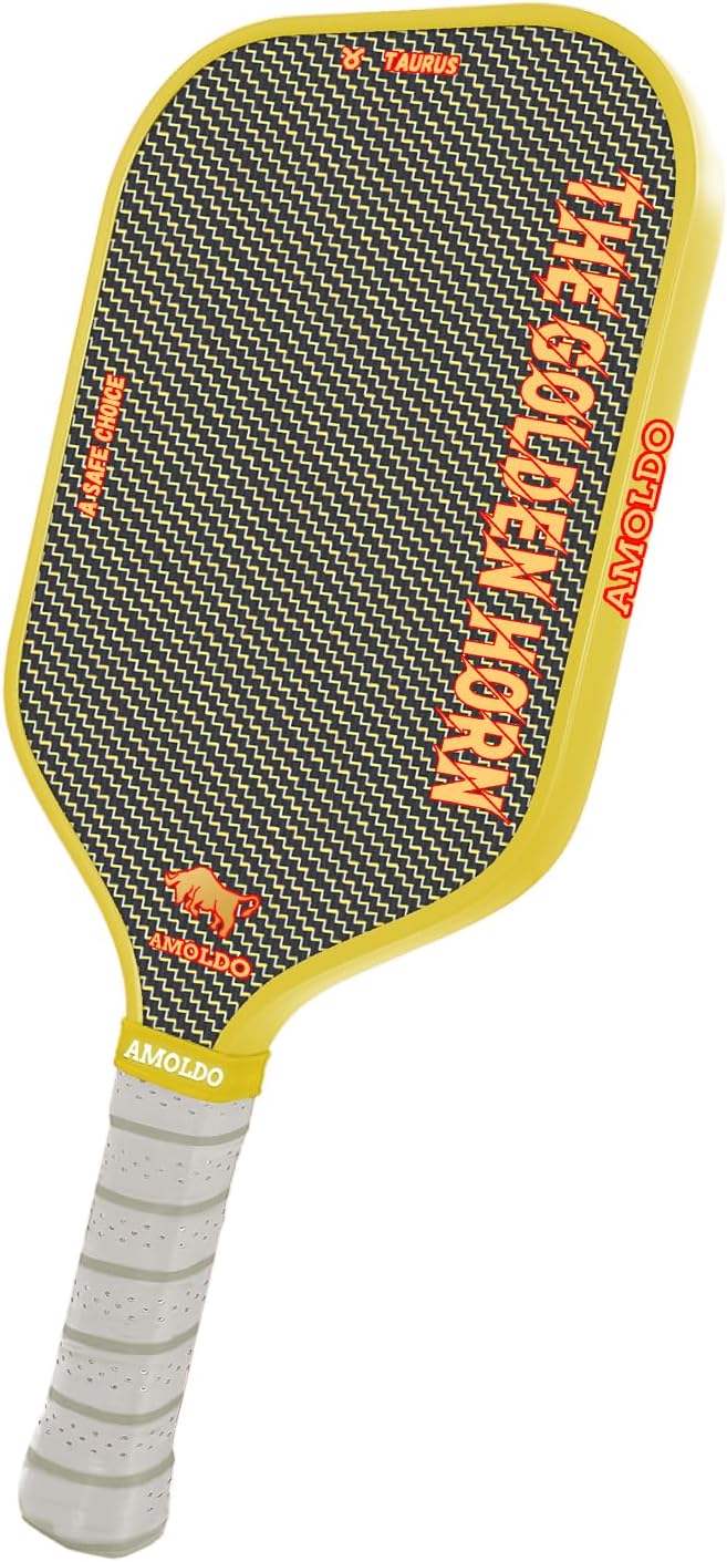 Pickleball Paddles, Carbon Fiber Pickleball Paddle High Grit & Spin with PP Honeycomb Core 16mm Thickness and Thermoformed Elongated Shape, Increased Power for Ultimate Spin & Consistency