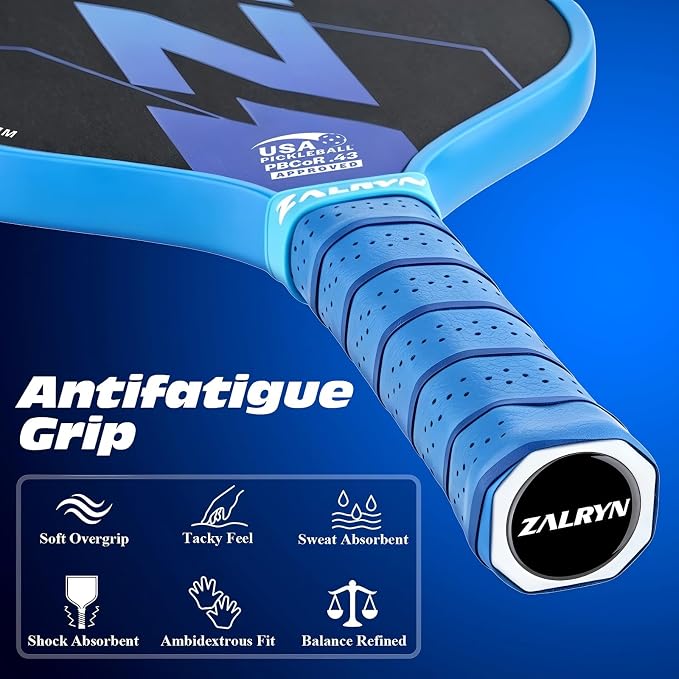 Pickleball Paddle, USAPA Approved, T700 Carbon Fiber Surface, Polymer Honeycomb Core, 16mm Lightweight Racket for High Power, Quick Attack & Shock Absorption, Ideal for All Ages
