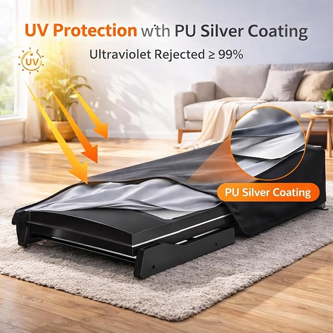 EVRBUL Treadmill Cover Heavy Duty Waterproof Dustproof Running Machine Cover Home Gym Exercise Workout Equipment Protective with Air Vents Reflective Strip Drawstring