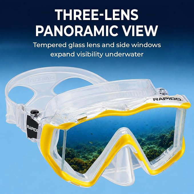 Rapido Clareza Three Lens Mask and Snorkel Combo