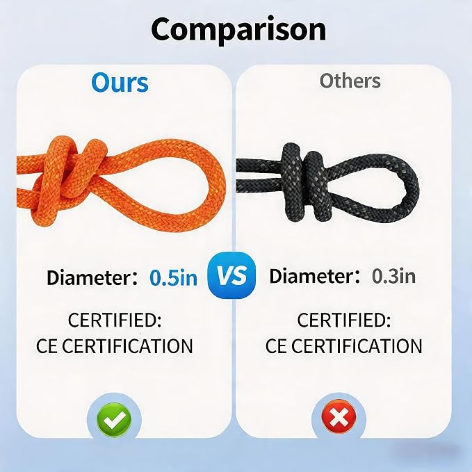200Ft 1/2 Inch Heavy Duty Climbing Rope - for Tree Swing, Pulling, Outdoor & Gym Use (Orange)