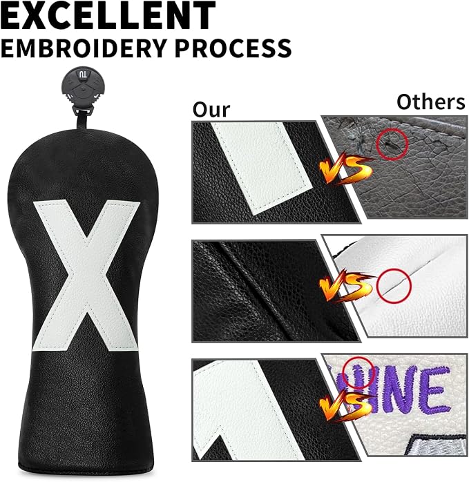 Premium Golf Head Covers - Golf Driver Head Covers, Protects Against Scratches and Damage, Specifically Designed for Fairway Woods.