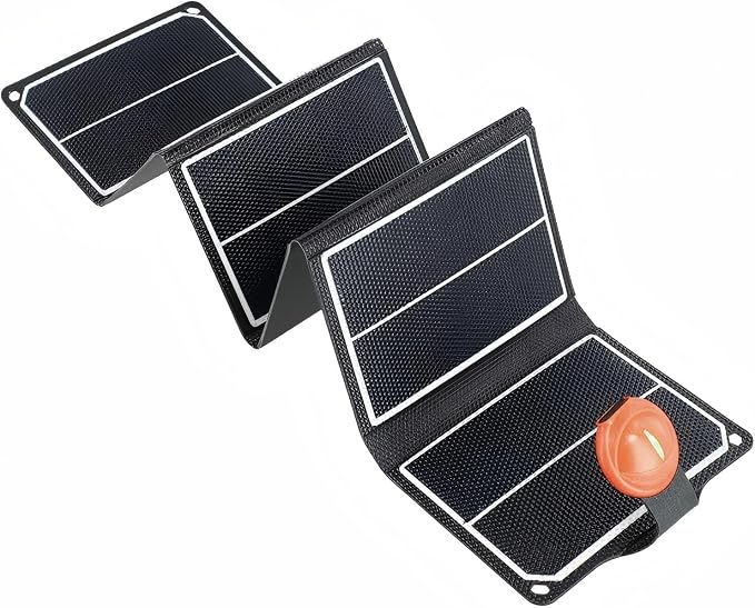 EYONGPV 14W Portable Foldable Solar Panel & Solar Charger with Croc-Eye USB-C Output, IP67 Waterproof Compact Solar Charger for Phones, Power Banks, Camping, Hiking, Backpacking