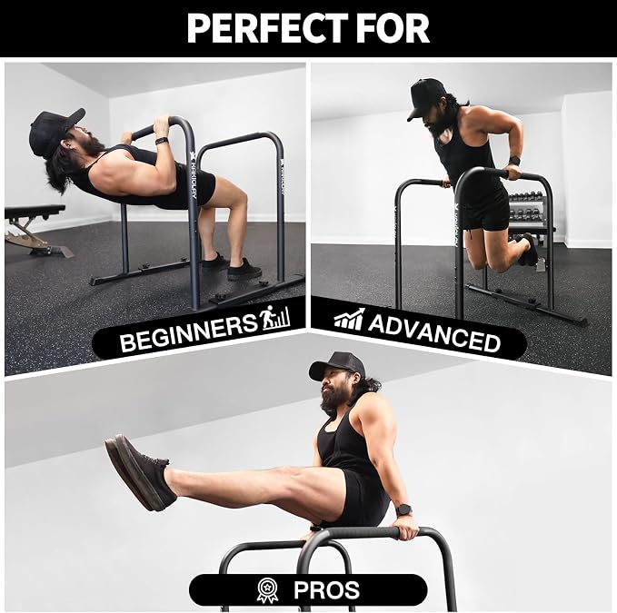 KAKICLAY 2026 Upgrade World's Best Strongest Premium Dip Bars with Adjustable Ultra-Stable Settings & Non-Slip Feet - USA Original Patent, USA Designed, USA Shipped, USA Warranty