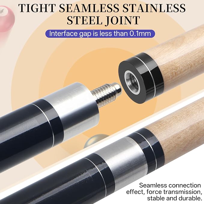 Kmise Pool Stick Set of - 58" Pool Cue Stick, Canadian Maple Professional Billiards Pool Cue, Pool Sticks for Adults, 18~21oz Multiple Colors