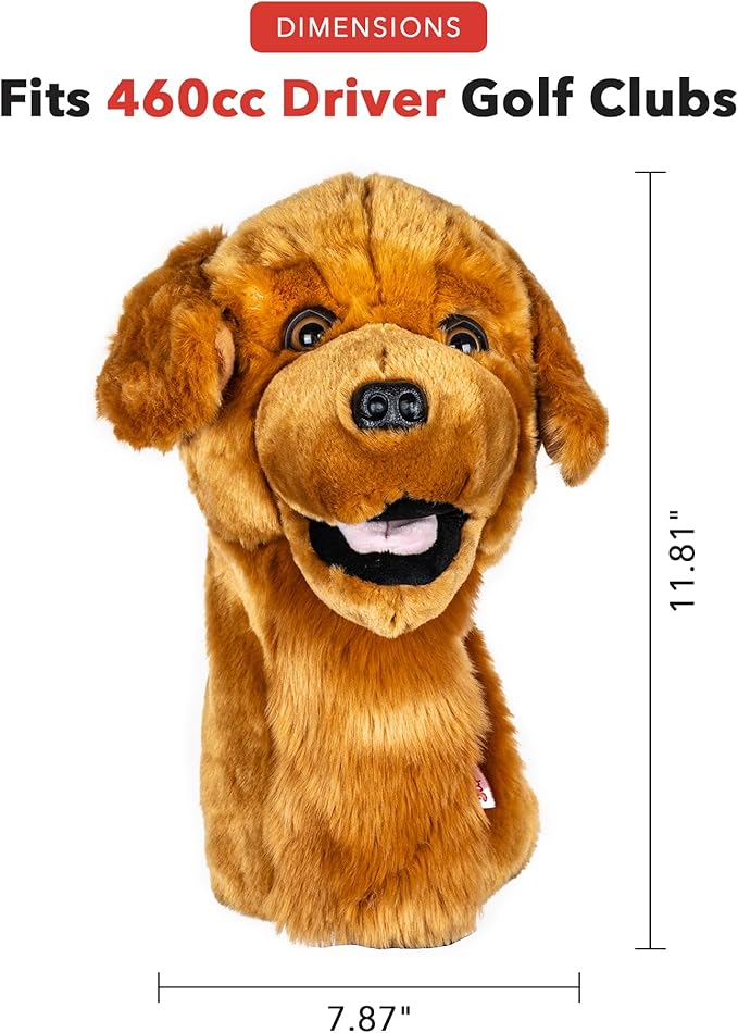 Daphne's Headcovers Golden Retriever Driver Headcover Premium Driver Headcovers Funny Golf Club Covers Stylish Protection for Your Clubs Men's Golf Gear Driver Headcover for Men and Women