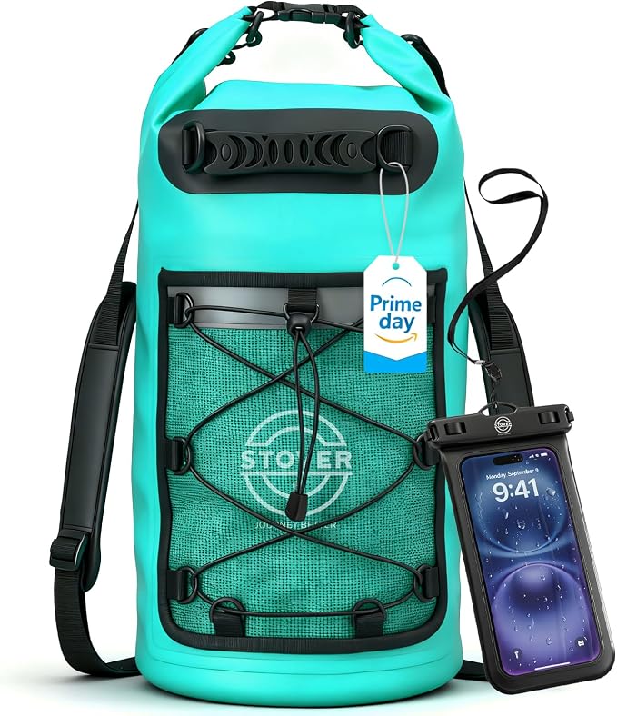 STOVER 5/10/25/30/40/55L Waterproof Dry Bag- Roll-Top Backpack w/Phone Case- Kayaking, Hiking, Camping, Boating- Men/Women