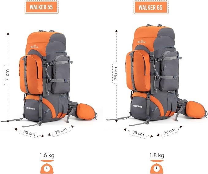 Tripole Walker 65 Litres Rucksack | Internal Frame With Metal Rod | Rain Cover | Bottom Opening | Laptop Section