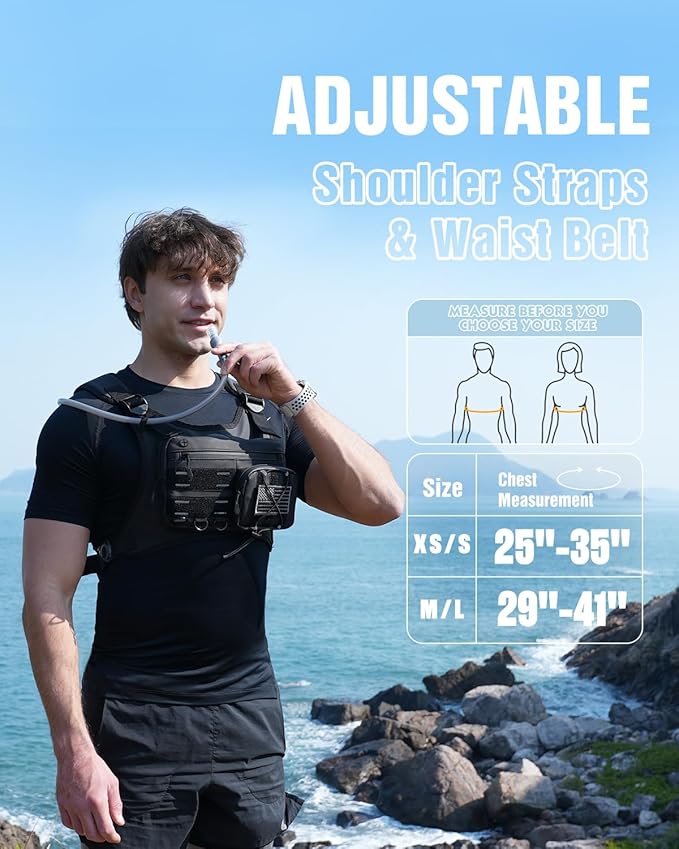 Zelvot Running Vest with 2L Water Bladder, Hydration Backpack, U.S. Design Patent, Lightweight Hydration Pack with Gear Holder, Reflective Chest Pack for Men Women for Marathon