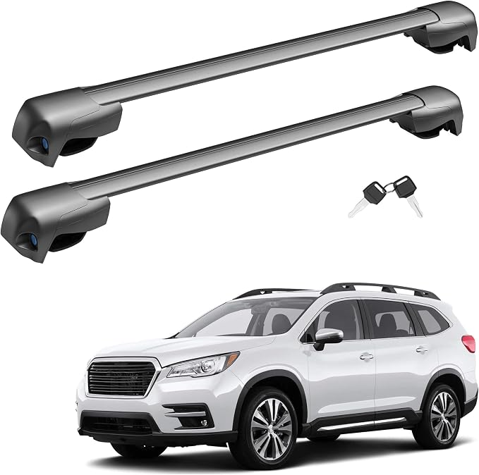 HYR Lockable Roof Rack Cross Bars Compatible with Subaru Ascent 2019-2024 with Raised Side Rails, Aluminum Heavy Duty Anti-Theft Roof Rails Crossbars Rooftop Cargo Bars
