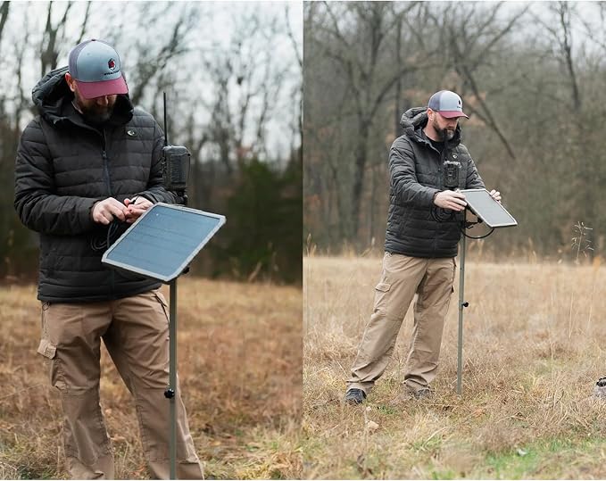 Stealth CAM FieldMAX External EX Solar Battery Pack, 10" Panel, 3000mAh Rechargeable Battery, 6ft Insulated Power Cable, USB Included, Compatible with Trail Cameras w/ 12V Battery Jack