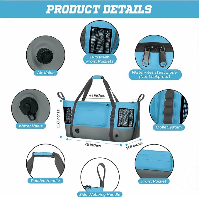 MORXPLOR Insulated Fish Cooler Kill Bag with Flat Bottom-26x18 31x14 40x16 50x18 60x20 70x25 Inches Waterproof Fishing tackle Kill Cooler Bag