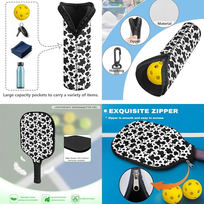 Pickleball Paddles Set 3PCS Pickleball Paddle Case Pickleball Racket Pickleball Bag Ideal for Beginners Gifts