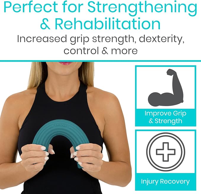 Vive Flex Therapy Bar for Tennis Elbow Relief (Heavy) - Physical Therapy Aid, Improve Tendonitis & Grip Strength - Resistance for Golfers, Hand, Epicondylitis, Equipment - Strengthens Wrist & Forearm