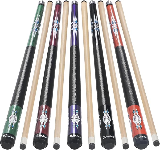 Kmise Pool Stick Set of - 58" Pool Cue Stick, Canadian Maple Professional Billiards Pool Cue, Pool Sticks for Adults, 18~21oz Multiple Colors