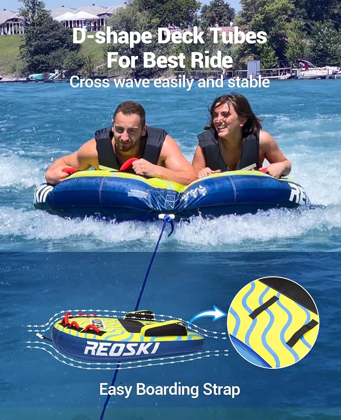 Towable Tube with Electric Air Pump 120V Powerful and Quick Inflatation in 2-Mins
