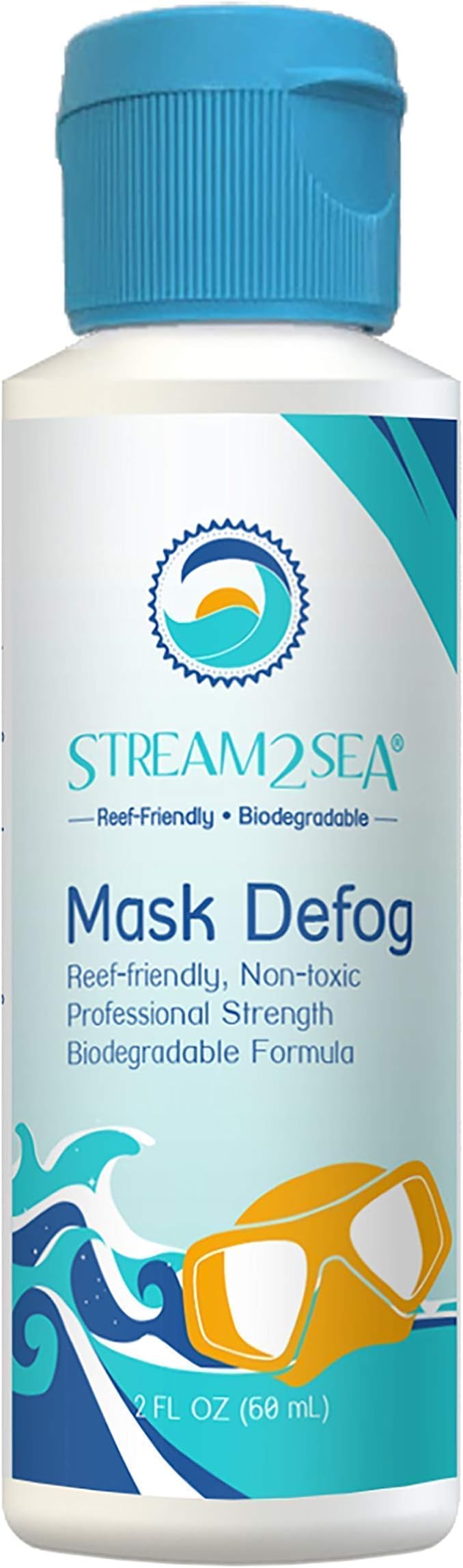 STREAM 2 SEA Mask Defog and Squalane Oil for for Moisturized Skin and Hair with Vitamin E - Natural Protection, Hydration, Clear Diving Vision for Goggles and Lenses Defog - Reef Safe, Paraben Free
