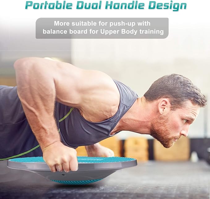 NALANDA Wobble Balance Board, Core Trainer for Balance Training and Exercising, Healthy Material Non-Skid TPE Bump Surface, Stability Board for Kids and Adults