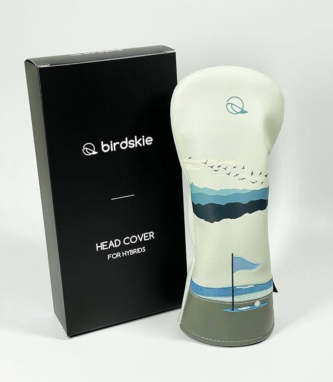 Golf Headcover for Hybrids and Fairway Woods Premium Leather Head Cover. Digitally Printed and Embroidered Design.