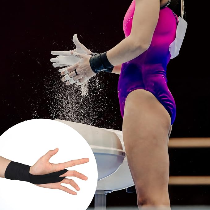 12 Pcs Gymnastics Tape Grips and 1 Roll Athletic Tape for Gymnastics Bars Reusable Athletic Grips Strong Support Wrist Ankle Knee Guards Protector Sport Training Accessories