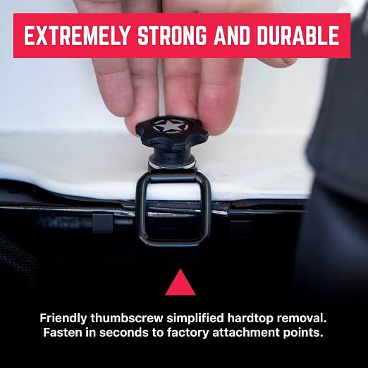 GPCA - GP Star Thumb Screws and D-Rings Set, Easy-to-Install M8 Bolt & Tie Downs, for Quick Cargo Cover Installation, Jeep Wrangler Accessories for 4xe, JL, JT, JK and More, Patented, 6 Packs