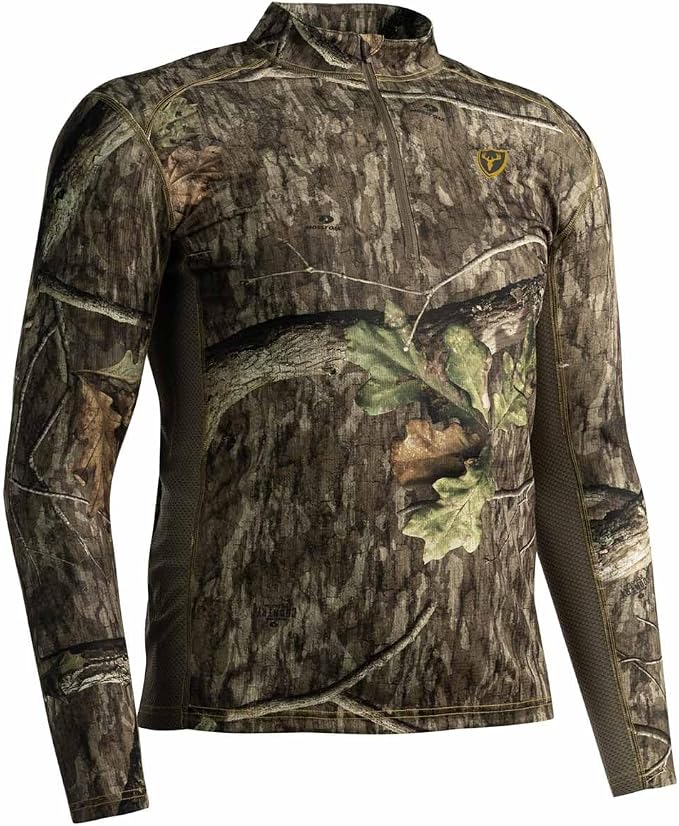 SCENTBLOCKER Angatec Long Sleeve 1/4 Zip Performance Shirt Mens Camo Hunting Clothes