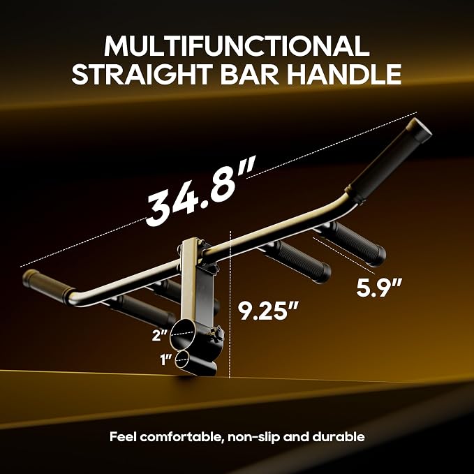 Multi-Grip T Bar Row Handle Landmine Attachment with Rubber Grip, fits 1" & 2" Barbell