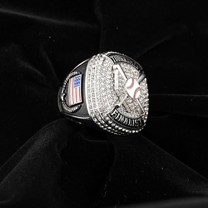 12 pcs Pack Baseball Home Plate Championship Trophy Ring Award Gift for Tournament Teams palyers Awards Size 9.5 Gold, Silver, Bronze Color