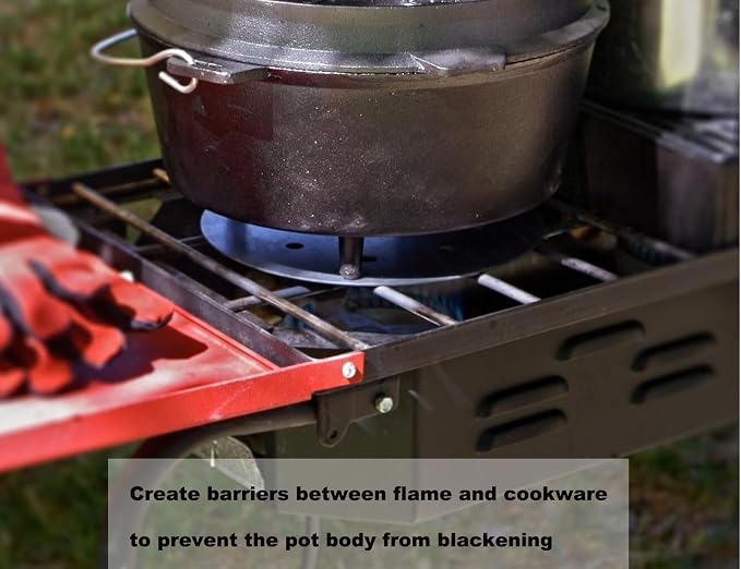 FT10 Replacement Parts for Camp Chef Flame Tamer Heat Diffuser Plate Gas Stovetop 10 Inch Heat Deflector Slow Cooking Simmering Dutch Oven Pans Canning Pot Water Bath Kettle Camp Cooking Accessories