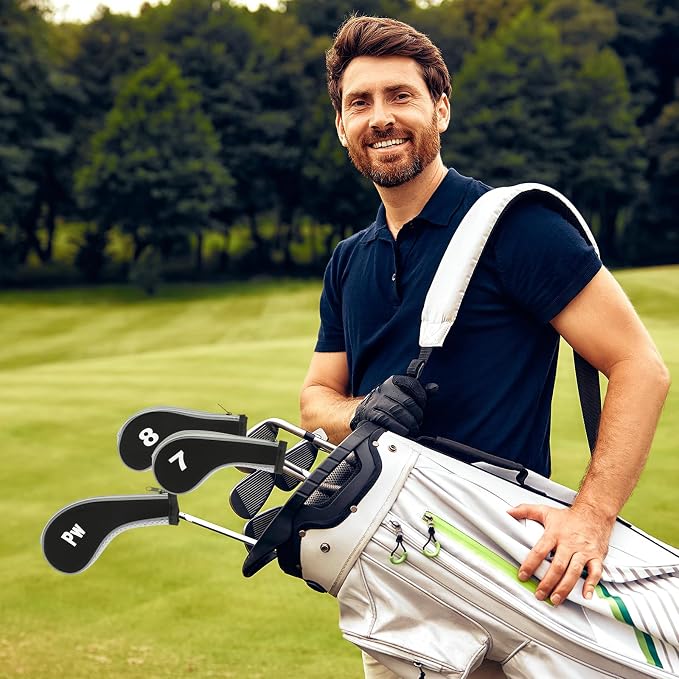 PATIKIL Golf Club Head Cover, Number Golf Club Irons Covers Neoprene Driver Golf Lovers Gifts