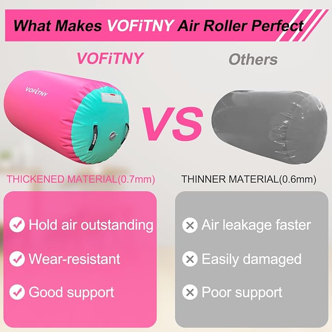 VOFiTNY Gymnastics Tumbling Equipment Air Barrel Inflatable Octagon Tumbler Roller Back-bend Trainer Cheerleading Without Pump