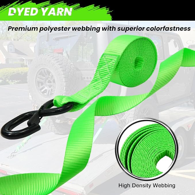 Ratchet Straps Heavy Duty 4 Pack -1.5 Inch x 8 Feet (5,208LB Break Strength)- Motorcycle Tie Down Straps -1.5xThickened Wear-Resistant Ratchet Tie Down Set for Powersports, Motorcycle or Moving Cargo