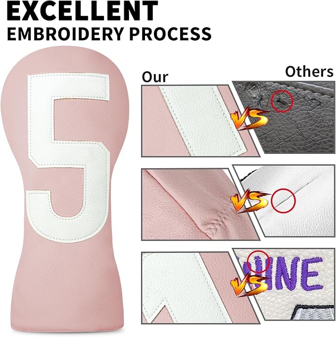 Premium Golf Head Covers - Golf Driver Head Covers, Protects Against Scratches and Damage, Specifically Designed for Fairway Woods.