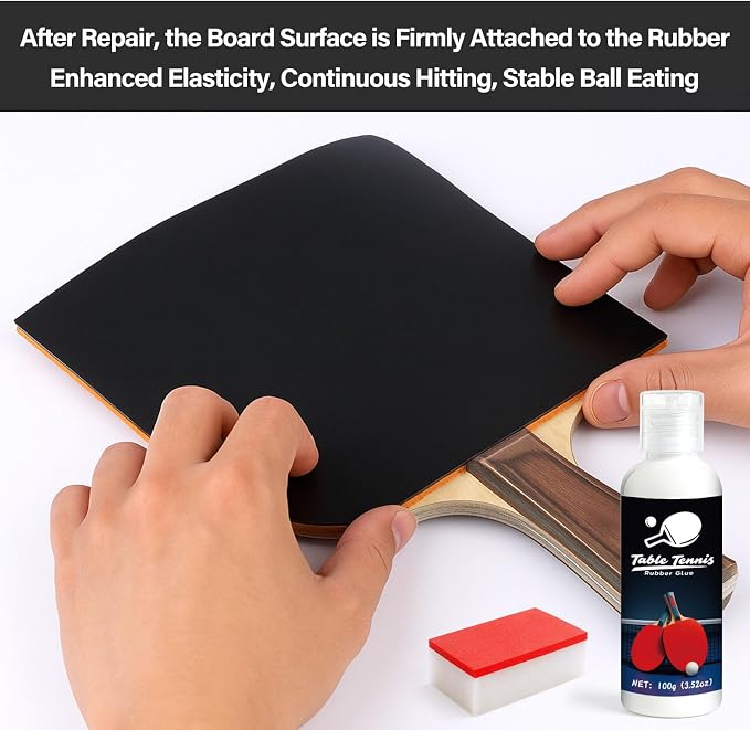 Table Tennis Glue, Perfect for Assembling Table Tennis Ping Pong Paddle, Comes with 8 Sponges to Easily Replace Table Tennis Rubber
